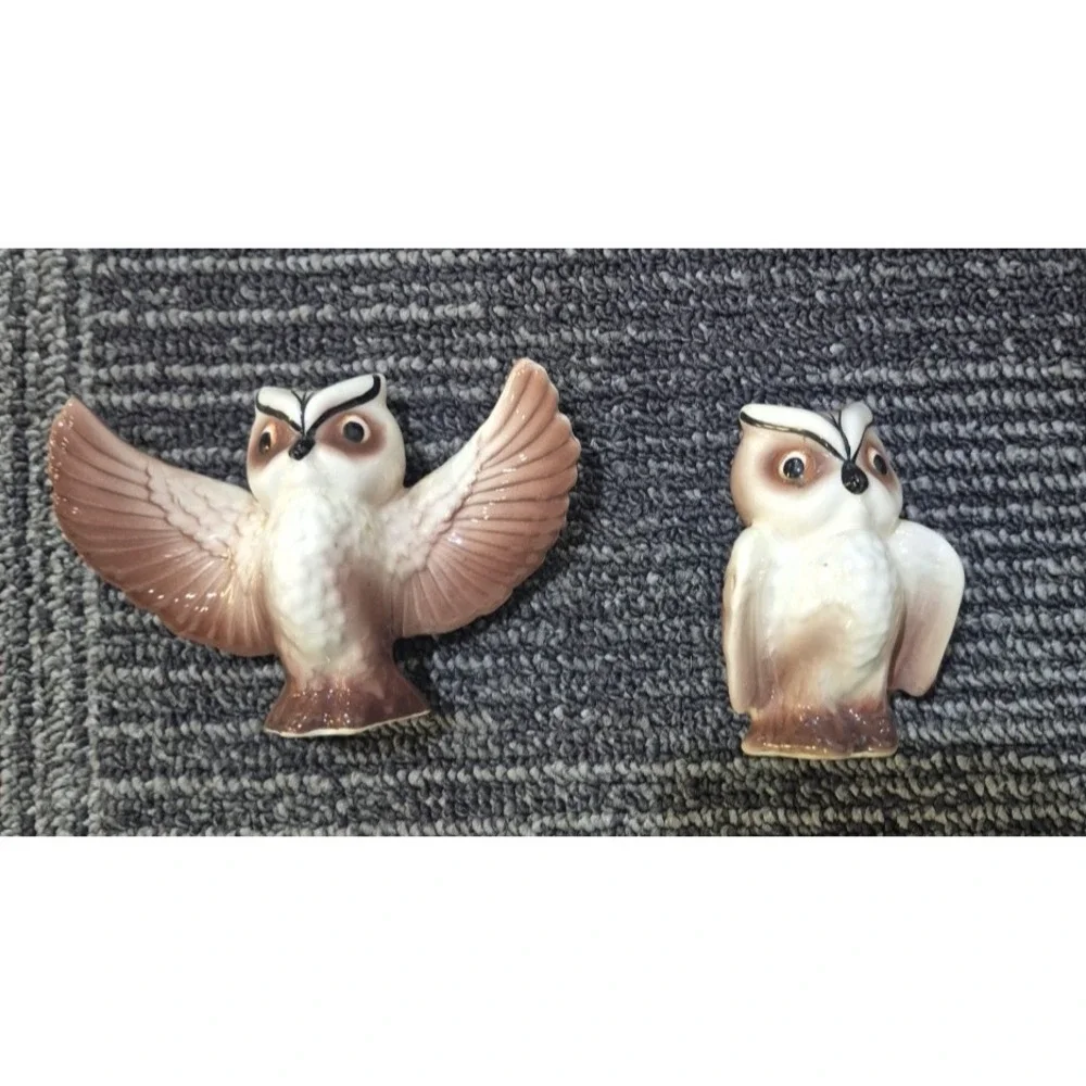 Vintage Ceramic Owl Salt & Pepper Shakers Made in Japan 3 inch‎